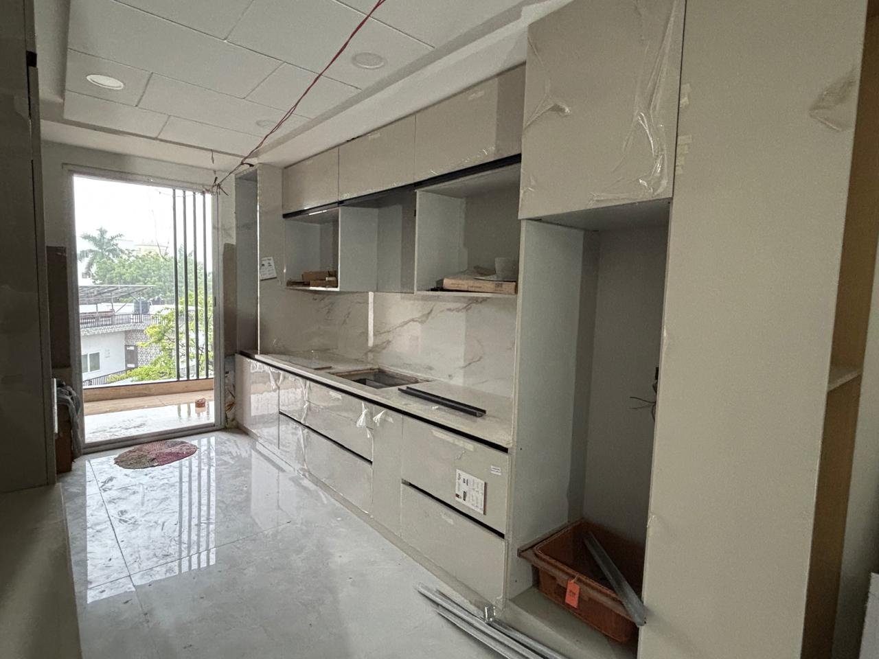 Large architectural development with a dramatic skyline